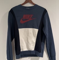 Vintage Nike Baggy Crewneck Sweatshirt Blue /White/Black Size Large