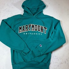 Champion Marymount University Hoodie Mens Small Teal Excellent Collegiate Logo