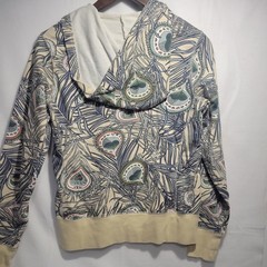 full zip hoodie, One World Special Issue, Med, boho, peacock feather design