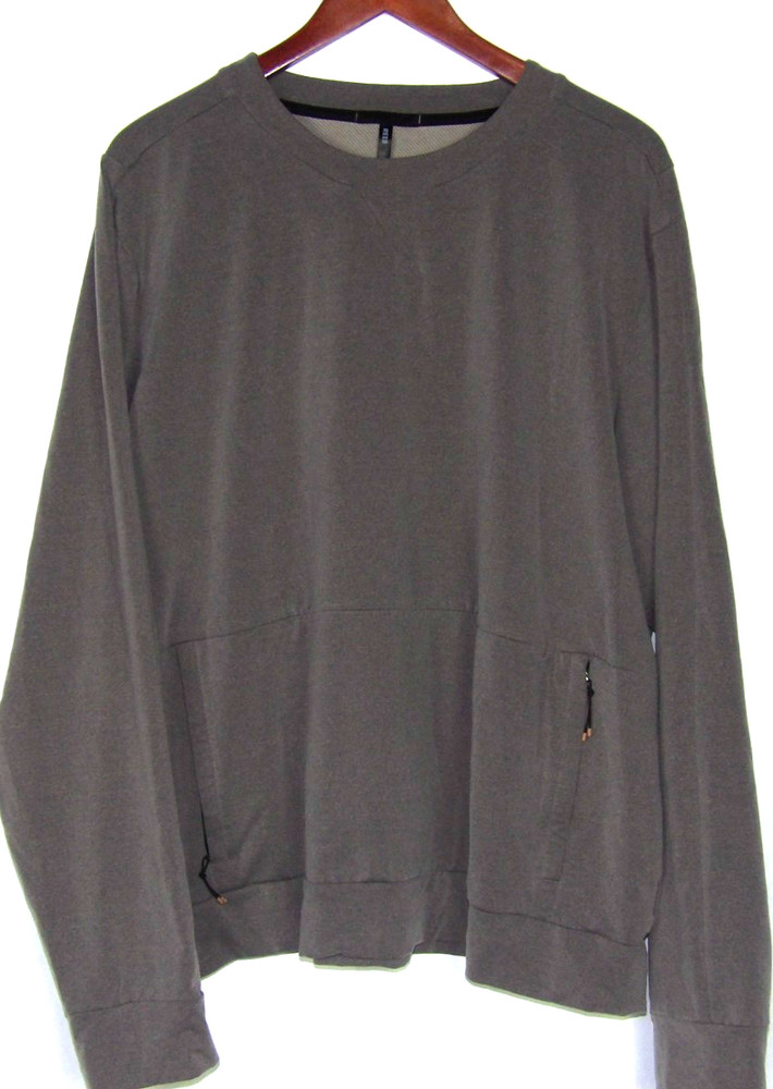 REI Co-Op Microfiber Stretch Pouch Pocket Gray Pull Over Sweatshirt Men’s XL