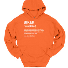 Biker Definition Hooded Sweatshirt Funny Motorcycle Riding Humor Hoodie