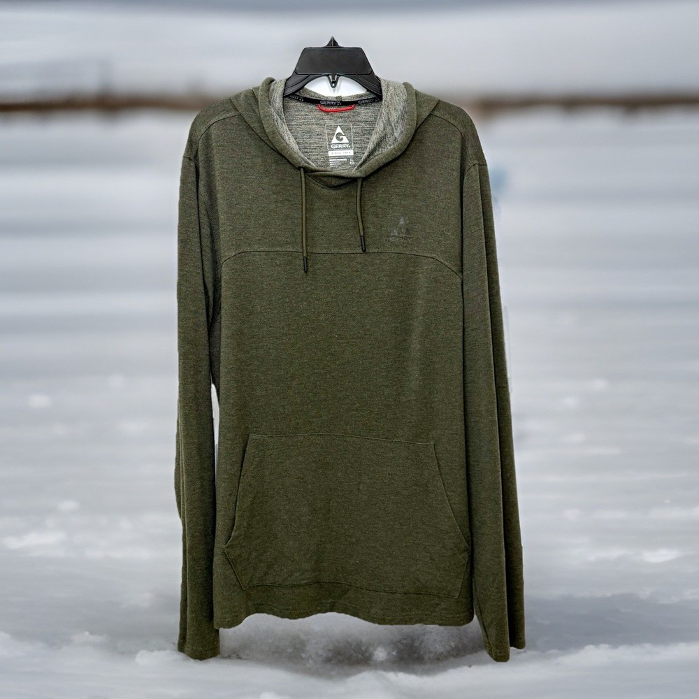 Gerry Men’s Hoodie Rayon Sweatshirt Size XL Olive Green Long Sleeve Pocket