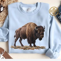 Bison Sweatshirt Boho Buffalo Wildlife Animal Nature Graphic Printed