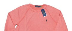 Polo Ralph Lauren Men’s Coral Red Spa Terry Raglan Pullover Sweatshirt