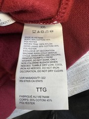 Nautica Hoodie Mens 2XL Red Navy Quarter Zip Pullover Sweatshirt Logo Pockets