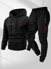 2025 Letter Printed Sportswear Set Men’s Hooded Sweatshirt Long Pants Set Spring