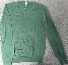 New United Colors of Benetton Lt Green Crew Neck Sweatshirt Size S Men