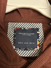 NWT Denim And Flowers, burgundy Hooded Three Button Thermal Knit