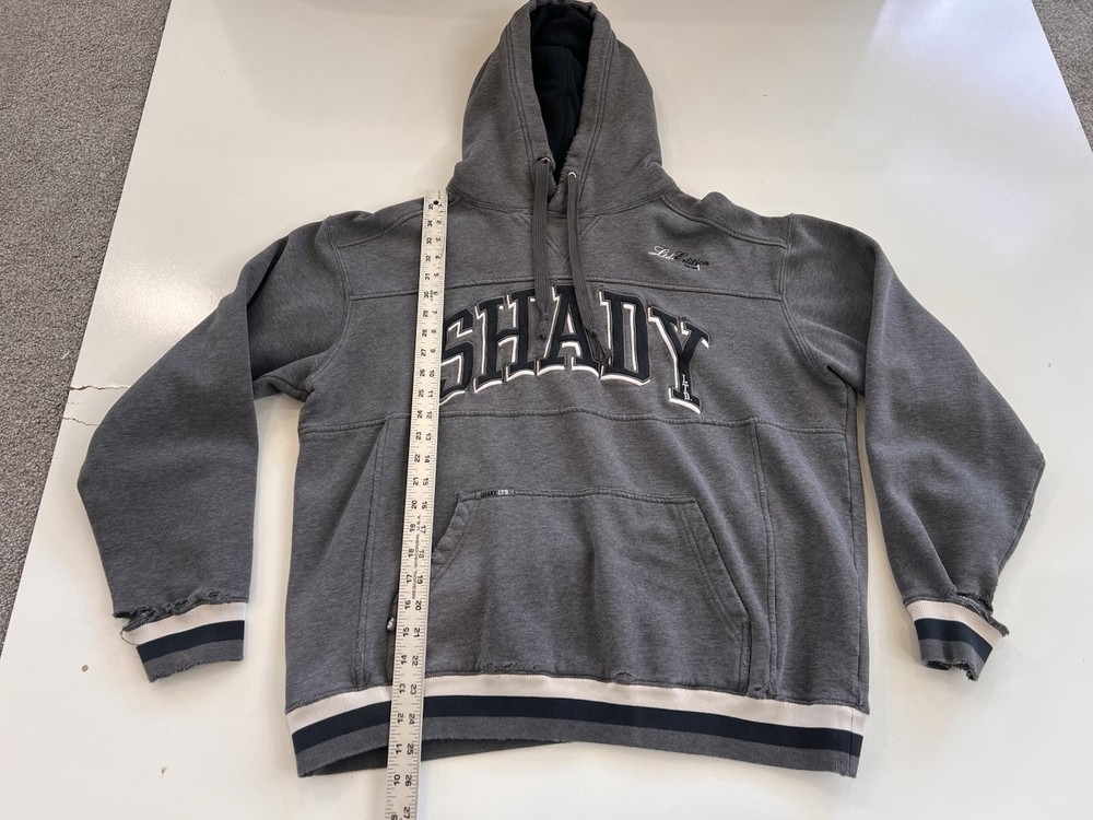 Vintage Shady LTD Pullover Med? Hoodie Eminem Shady Y2K Hip Hop Gray Cuffs