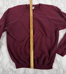 Vintage 80s Hanes Blank Crewneck Sweatshirt Adult XXL Plum Purple Raglan USA