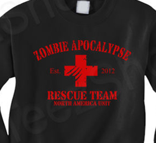 ZOMBIE APOCALYPSE RESCUE TEAM halloween horror the walking dead SWEATSHIRT