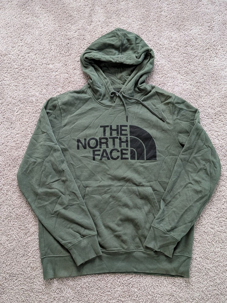The North Face Hoodie Graphic Logo Hooded Pockets Men’s Medium Olive Color