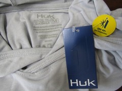 NWT HUK Waypoint Lt Gray Hoodie Rayon/Poly Blend Lightweight Shirt Men’s S