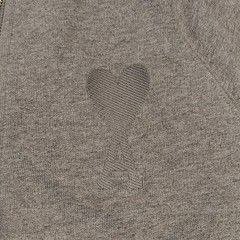 AMI Alexandre Mattiussi Women’s Gray Full Zip Hooded Logo Hoodie Pockets XXS