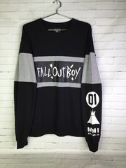 Fall Out Boy Manhead Panel Logo Sweatshirt Pullover Black Gray Men’s Size M