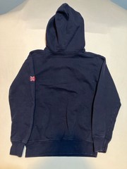 Zone One London England Embroidered Hoodie Sweatshirt Black Size Small Union Jac