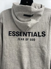 Authentic Fear of God Essentials Men’s Dark Oatmeal Pullover Hoodie Size Large