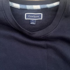 NWT Club Room navy blue sweatshirt long sleeve round neck Men L blended fabric