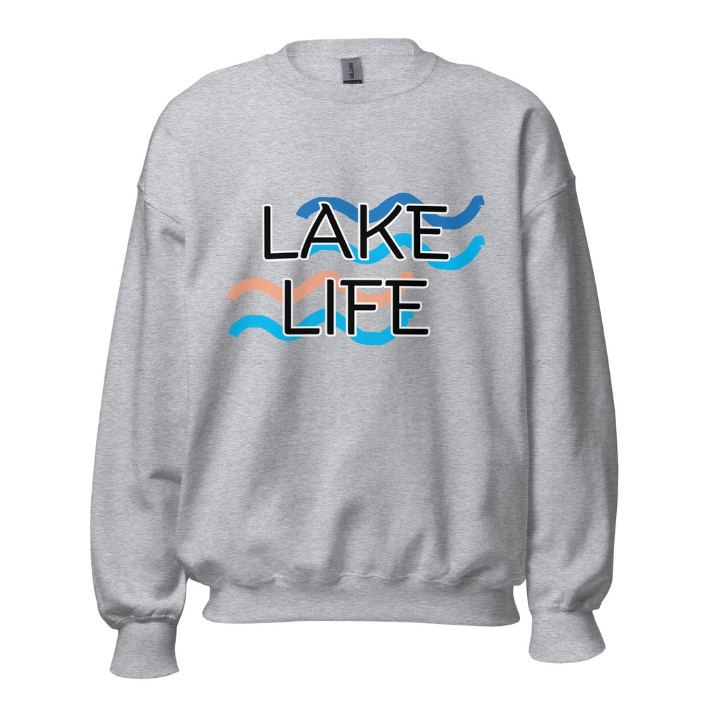 Lake Life Waves Unisex Sweatshirt Gift S,M,L,XL,2X,3X,4X
