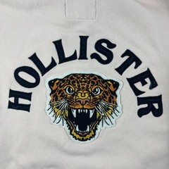 Hollister Mens S White Pink Hoodie Leopard Graphic Sleeve Logo Sweatshirt