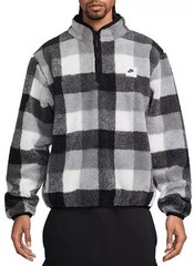 Men’s Nike Fleece Pullover Size S Black white plaid