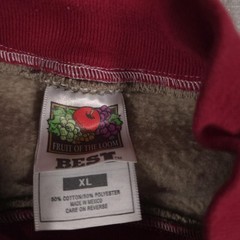 Fruit of the Loom Sweatshirt Womens XL Embroidered Leaf Acorn Fall Pullover Crew
