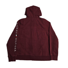 Tommy Hilfiger Men’s Size Medium Full Zip Hoodie Burgundy Red Long Sleeve Logo