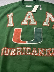 Hollister University of Miami Hurricanes Boxy Graphic Crew Sweatshirt Size M NWT