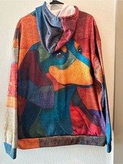 Source Unknown Multicolor Patchwork Dog Graphic Hoodie