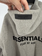 Large Essentials Fear Of God Dark Oatmeal Hoodie Size S