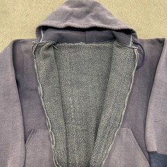 Vtg 60s Full Zip Split Pocket Faded Purple Plum Hoodie Sweatshirt Grunge True