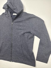 Vince Hoodie Mens X Large XL Blue Full Zip Cotton Rayon Knit Sweater