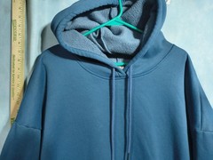XIEERDUO Hoodie Mens 2XL Blue Pullover Hooded Pockets Lined Oversized Fleece