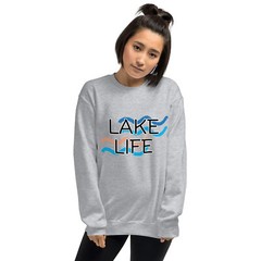 Lake Life Waves Unisex Sweatshirt Gift S,M,L,XL,2X,3X,4X