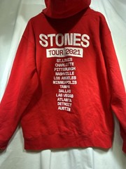 The Rolling Stones No Filter Tour 2021 Red Hoodie Sweatshirt Size L has some sta