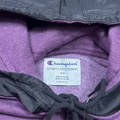 Champion Hoodie Mens M Plum Purple Softshell Hood Pullover Fleece Active NEW