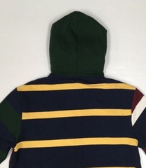 Polo Ralph Lauren VTG Gold Cookie Crest Colorblock Full Zip Fleece Hoodie Jacket