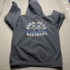Dark Seas Division Hoodie Mens Medium Navy Nautical Heavyweight Graphic Print