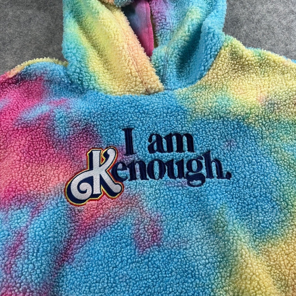Mattel Barbie The Movie I Am Kenough Hoodie XXL Tie Dye Sherpa Fleece