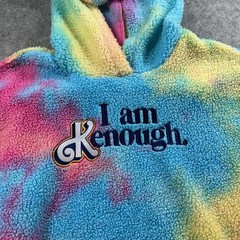 Mattel Barbie The Movie I Am Kenough Hoodie XXL Tie Dye Sherpa Fleece