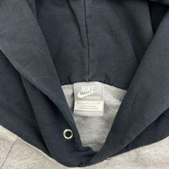 Vintage Nike Sweatshirt Adult Small Black Gray Two Tone Hoodie Block Letter