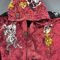Kanji Jeans Full Zip Hoodie Men’s 3XL Y2K Graphics Front and Back SEE PICS
