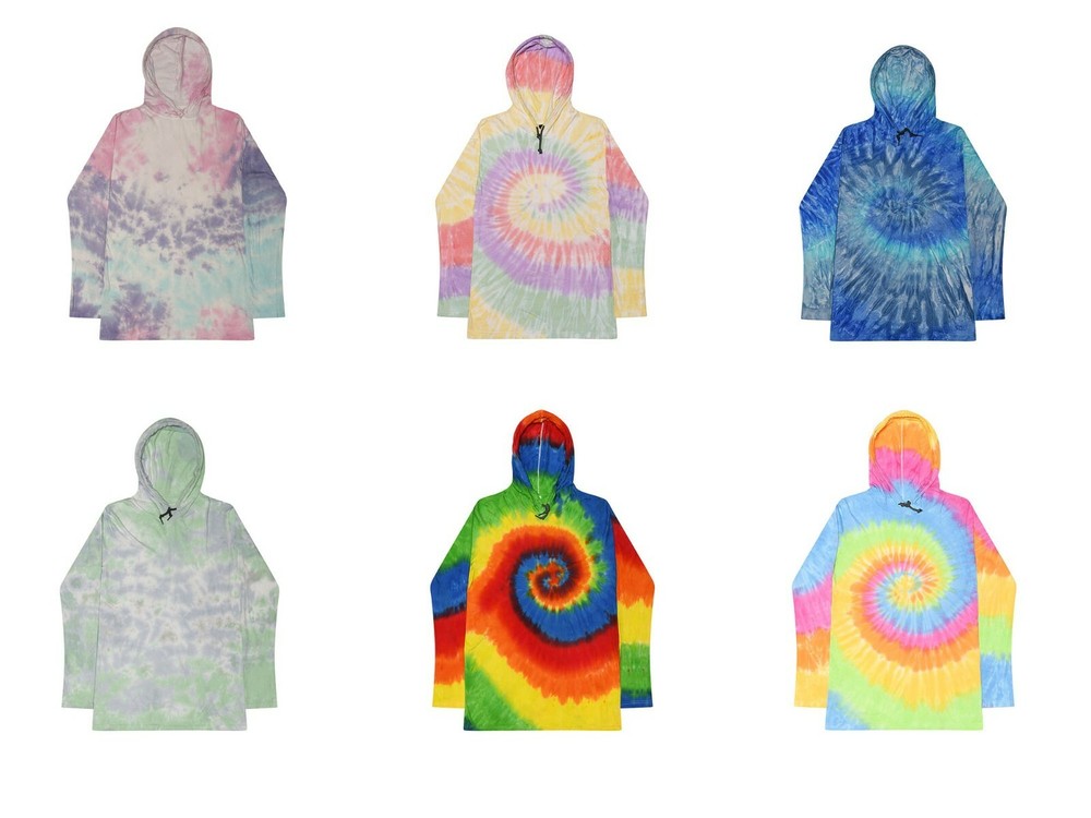 Tie Dye Multi-Color Long Sleeve Hoodie Adult S M L XL 2XL 3XL 100% Cotton