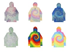 Tie Dye Multi-Color Long Sleeve Hoodie Adult S M L XL 2XL 3XL 100% Cotton