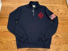 NEW JE Quarter Zip SWEATER Blue USA 1/4 ZIP JEE Sweatshirt USA SELLER