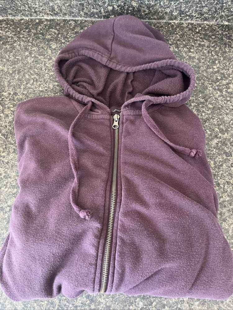 Threads for Thought Long Sleeve Full Zip Light Hoodie Men’s XL Plum Purple