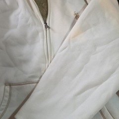 U.S. Polo Assn. Men’s White Beige Full Zip Hooded Lined Hoodie Pockets M