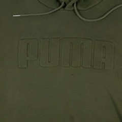 Puma Sweater Mens Large Green Casual Pullover Hoodie Sweatshirt *