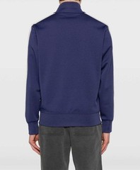 Palm Angels Men’s Blue White Full Zip Classic Logo Microfiber Sweatshirt Size M