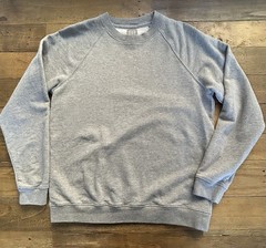 GAP Light Heather Gray Crewneck Sweatshirt Terry Inside Long Sleeve